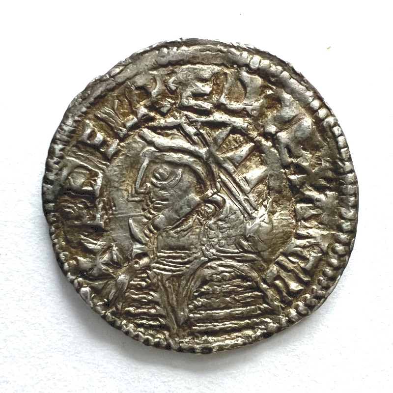 Aethelred II (978-1016), Long Cross Penny, Rochester Mint​. Moneyer Goldwine