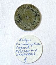 Edgar/Eadgar, Circumscription Cross penny, with mint, N 749 ticket.